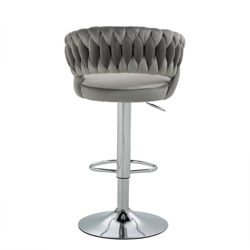 Modern Velvet Counter Bar Stools with Backs(Set of 4)