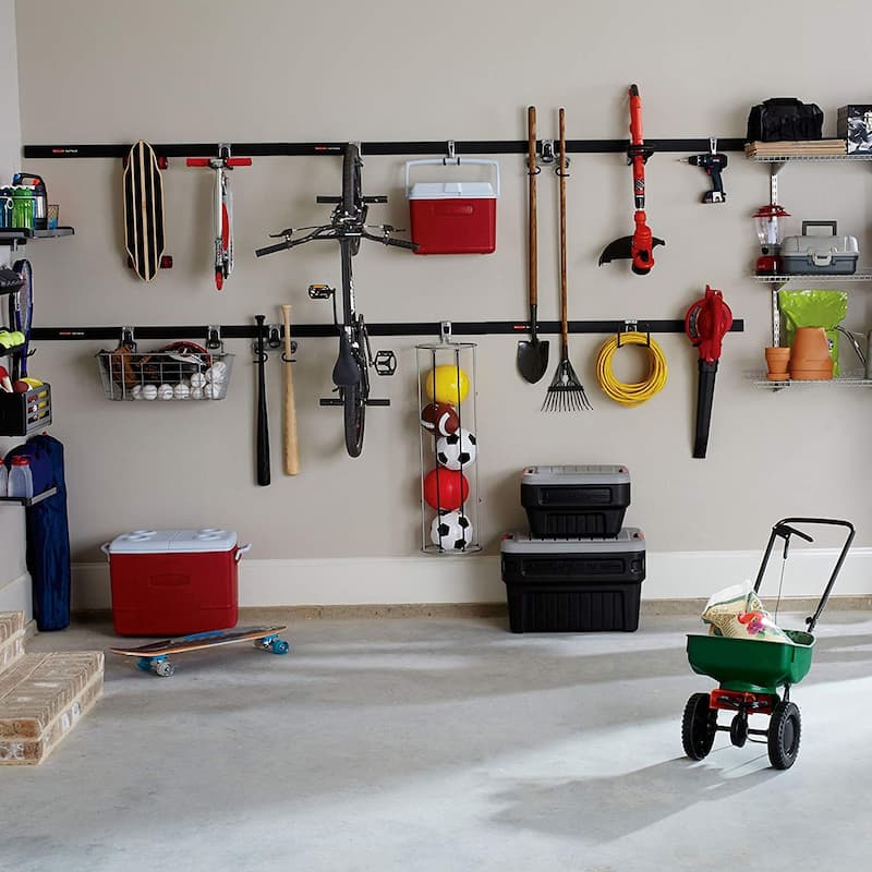 Rubbermaid Vertical FastTrack Hanging Wall Mount Hook Garage Organizer (12 Pack) - 1.19