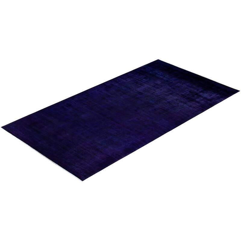 Overton Hand Knotted Wool Vintage Inspired Modern Contemporary Overdyed Purple Area Rug - 9' 3" x 17' 6"