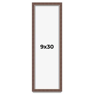 9x30 Shadow Box Frame Brown | 1.125 inches Deep Real Wood Rustic