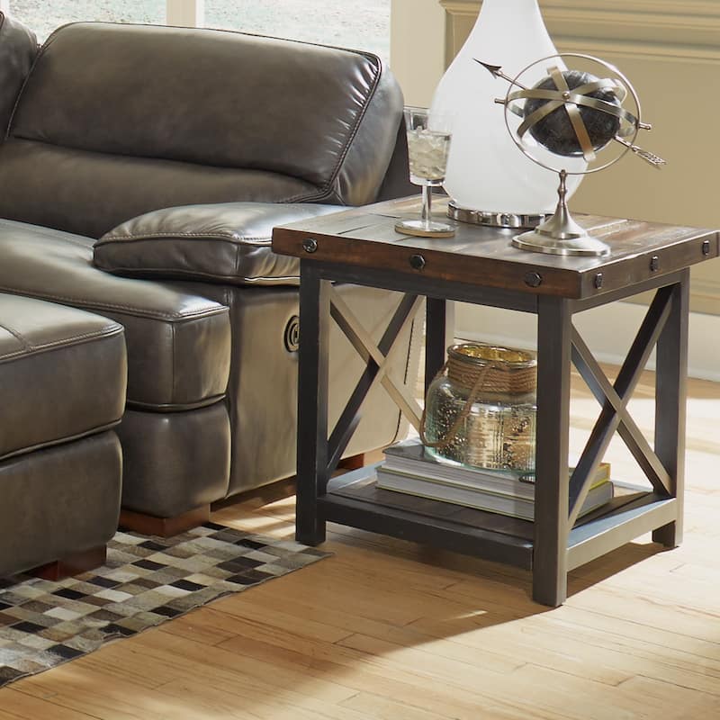 Homestyles Carpenter Brown Wood Lamp Table - Brown
