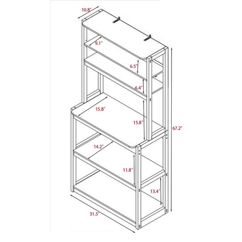 31.5" 5-Tier Bakers Rack for Kitchen with Storage, Coffee Bar, Kitchen Shelves, Microwave Stand