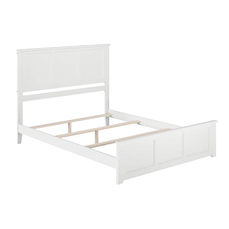 Madison Queen Foundation Bed Frame with Matching Footboard in White