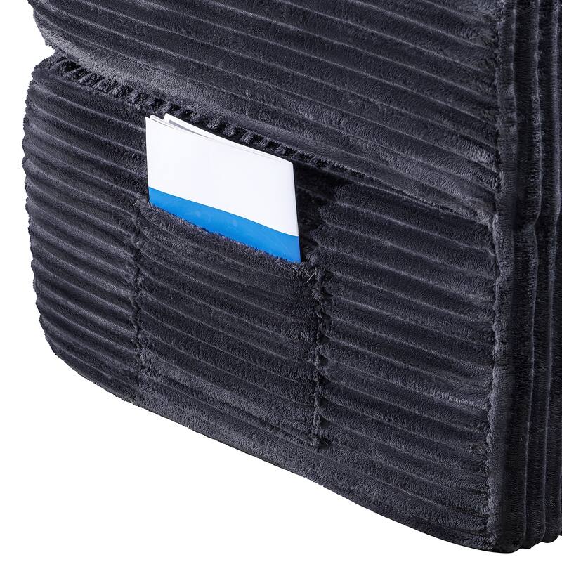 Folding Sofa Bed Convertable Fabric Couch, Floor Sleeper 2-in-1 Out Futon Lounge Upholstered Couch with Side Pockets