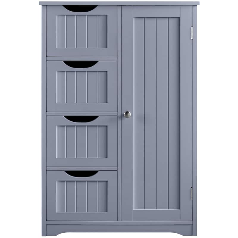Yaheetech 4-Tier Wooden Bathroom Floor Cabinet for Bathroom Kitchen Bathroom, Livingroom