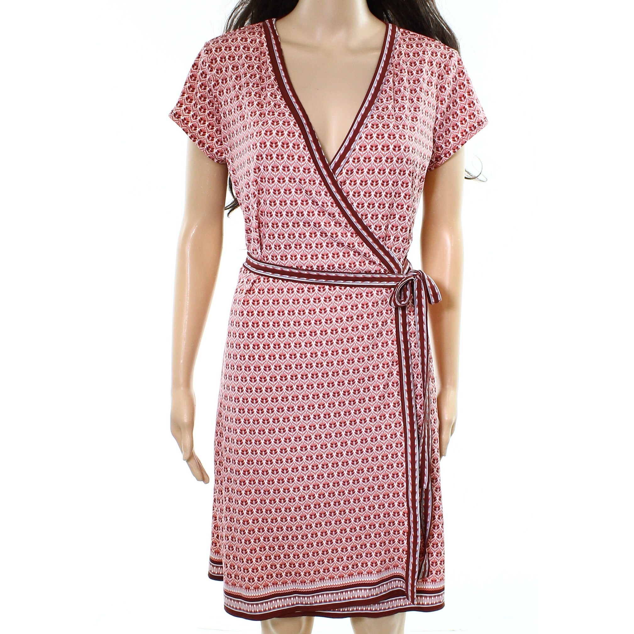 max studio red wrap dress
