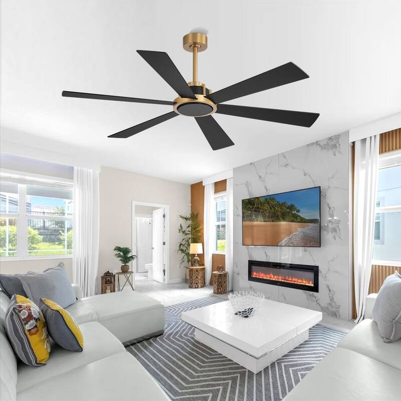 MLiAN Ceiling Fan 60inch Playwood Blades Remote Control 6-Speed DC - 60''