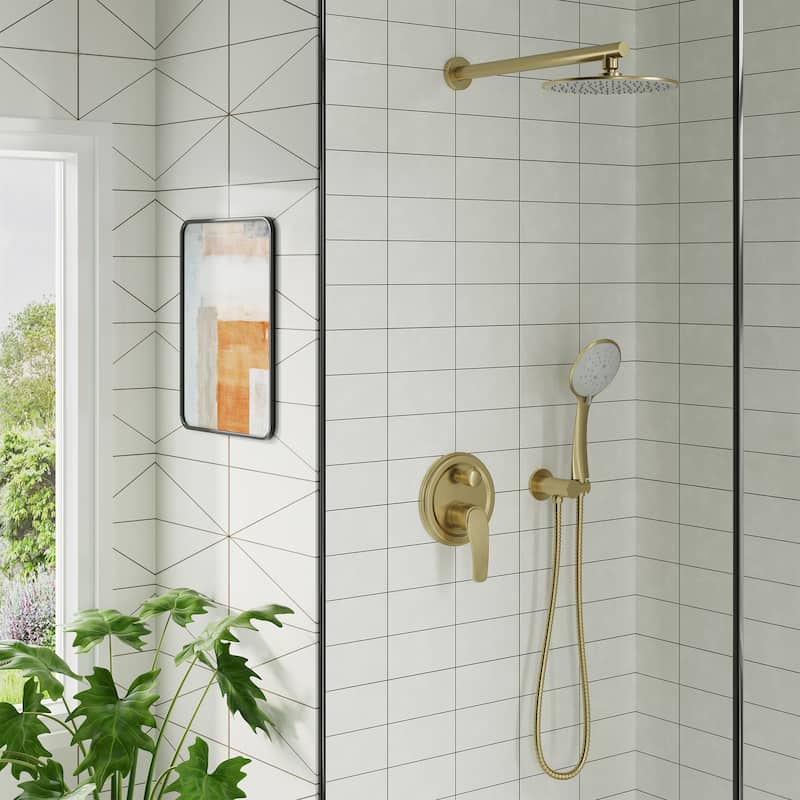5-Spray Patterns with 9/10/12-in Wall Mount Dual Shower Heads