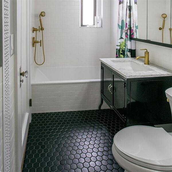 Shop Somertile 11 13x12 63 Inch Victorian Hex 2 Matte Black