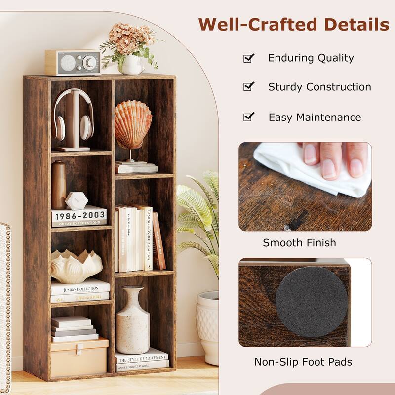 Gymax 2PCS 7-Cube Bookcase w/7 Compartments 2 Anti-tipping Kits for