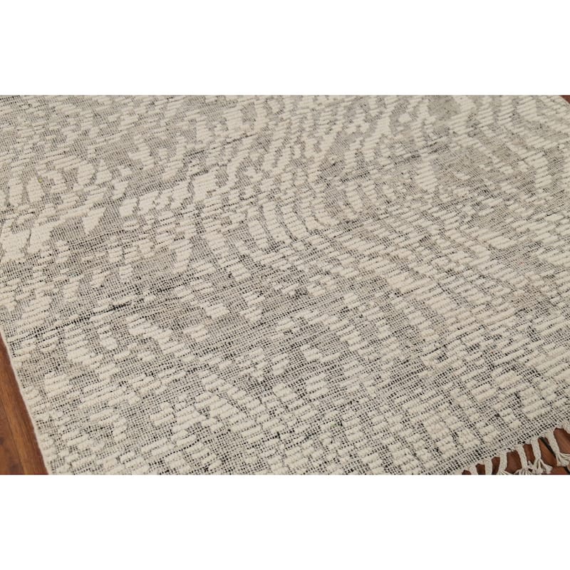 All-Over Abstract Moroccan Modern Area Rug Handmade Wool Carpet - 4'10"x 8'0"