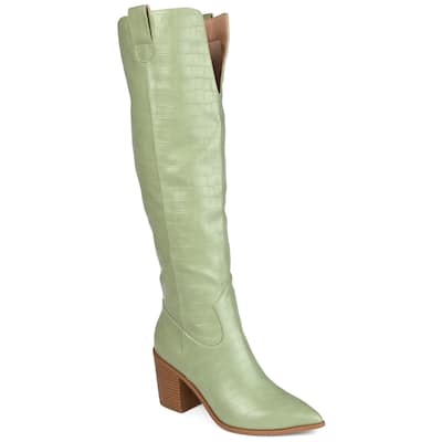 Journee Collection Women's Therese Stacked Heel Knee High Boots