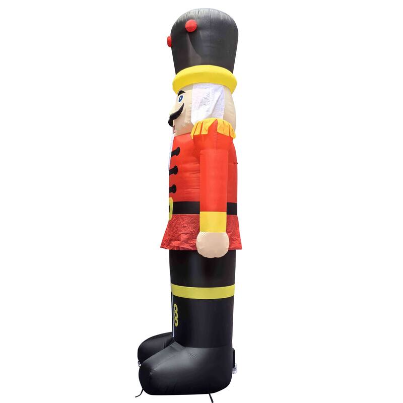 Lighted Inflatable Nutcracker Soldier Commercial Outdoor Christmas Decoration - 20' - Red