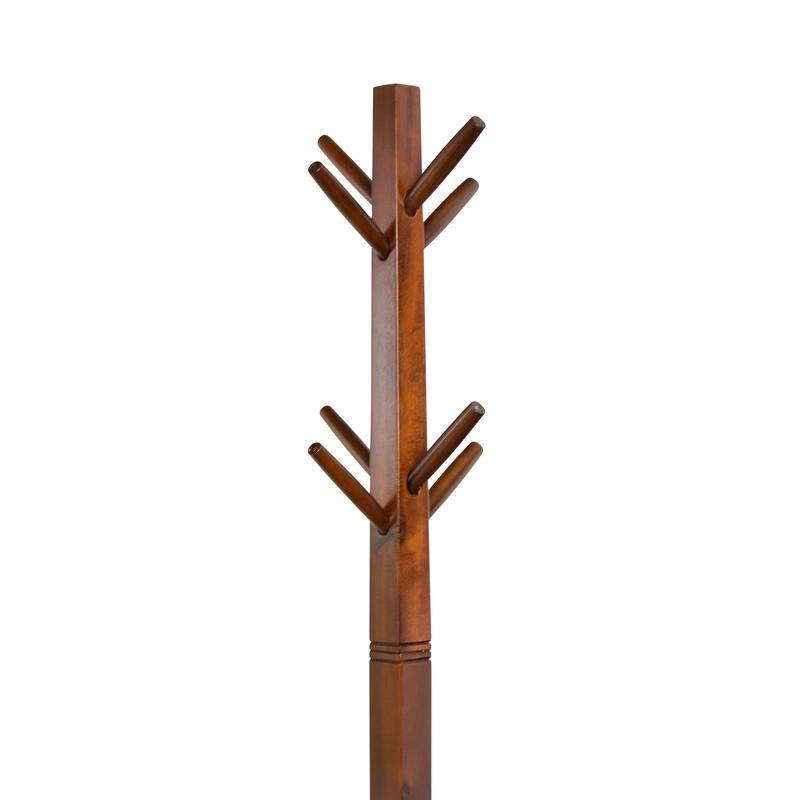 Porch & Den Holly Hill Solid Acacia Hall Tree