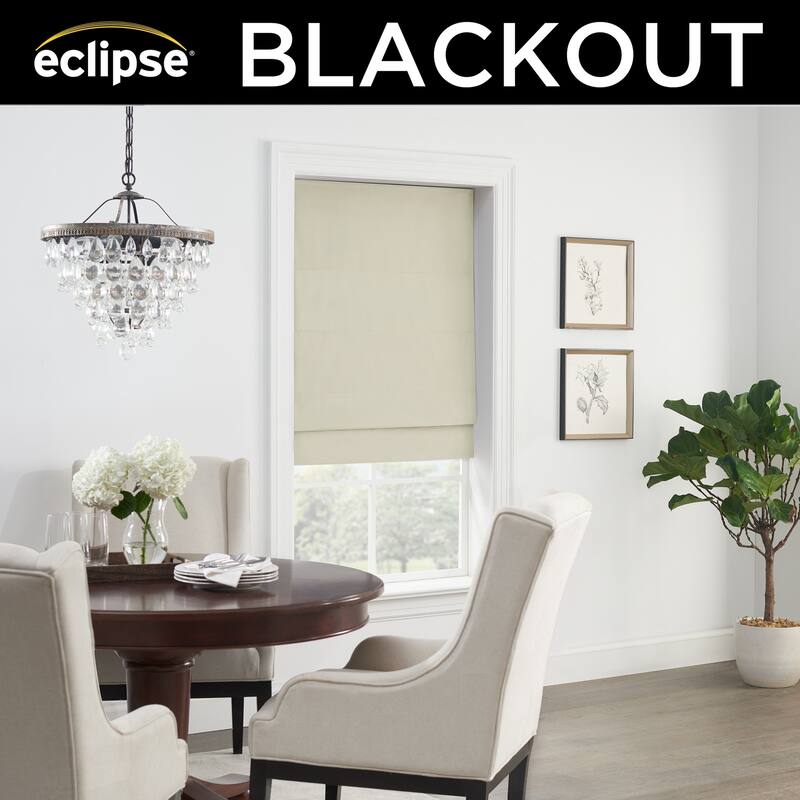 Eclipse Faux Silk 100% Total Blackout Cordless Roman Shade