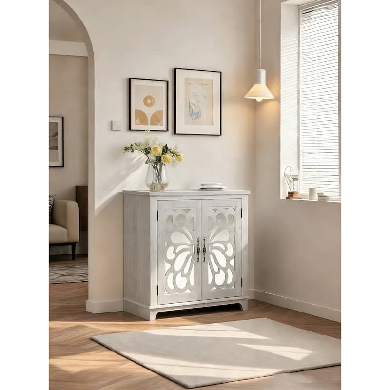Elegant sideboard with 2 acrylic mirrored doors Sideboard and Buffet