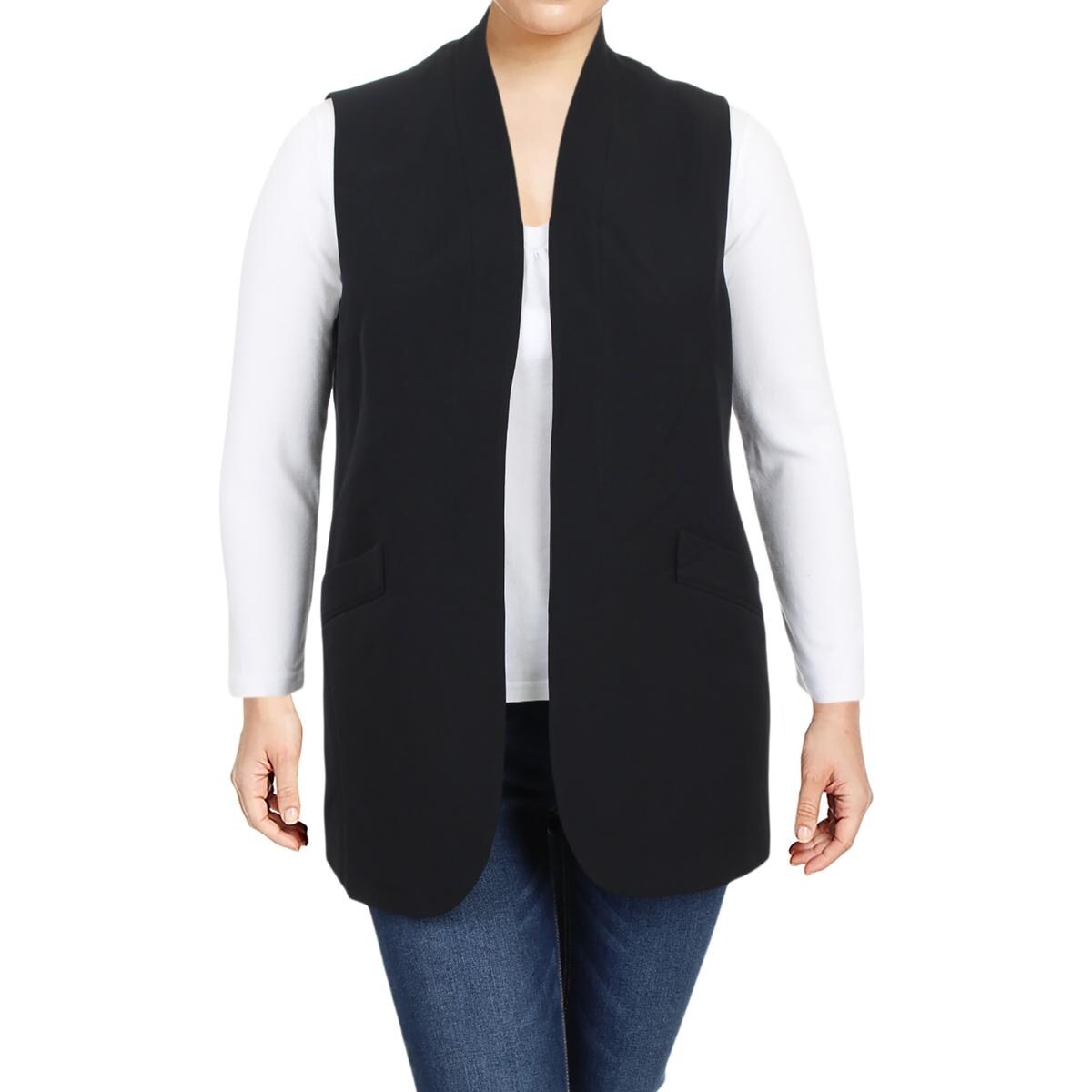 Shop Anne Klein Womens Vest Open Front Business Wear Overstock