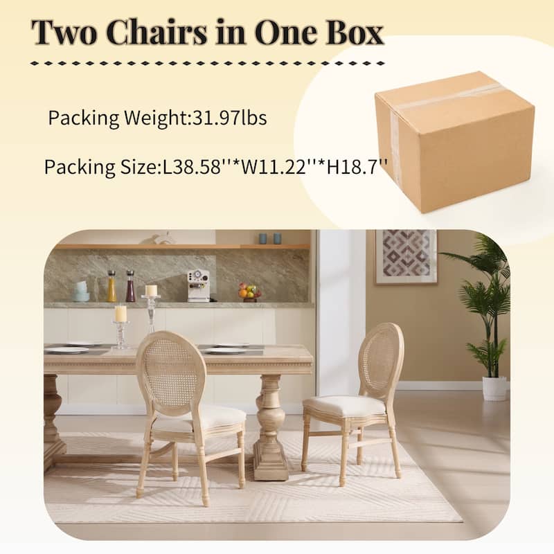 Set of 2 French Country Dining Chairs