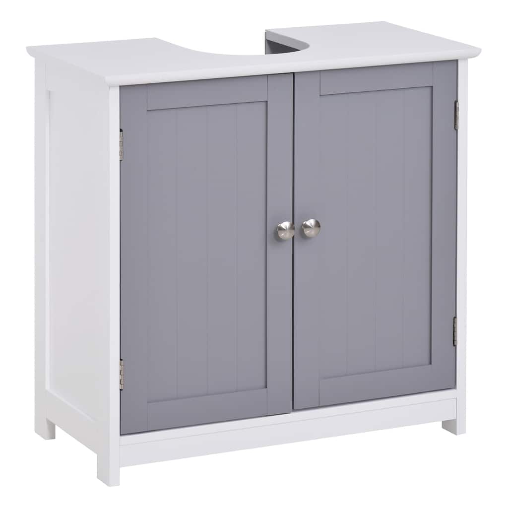 Bathroom Storage Cabinet with U-Shaped Design for Open Sink and Enclosed Storage - 23.5in L