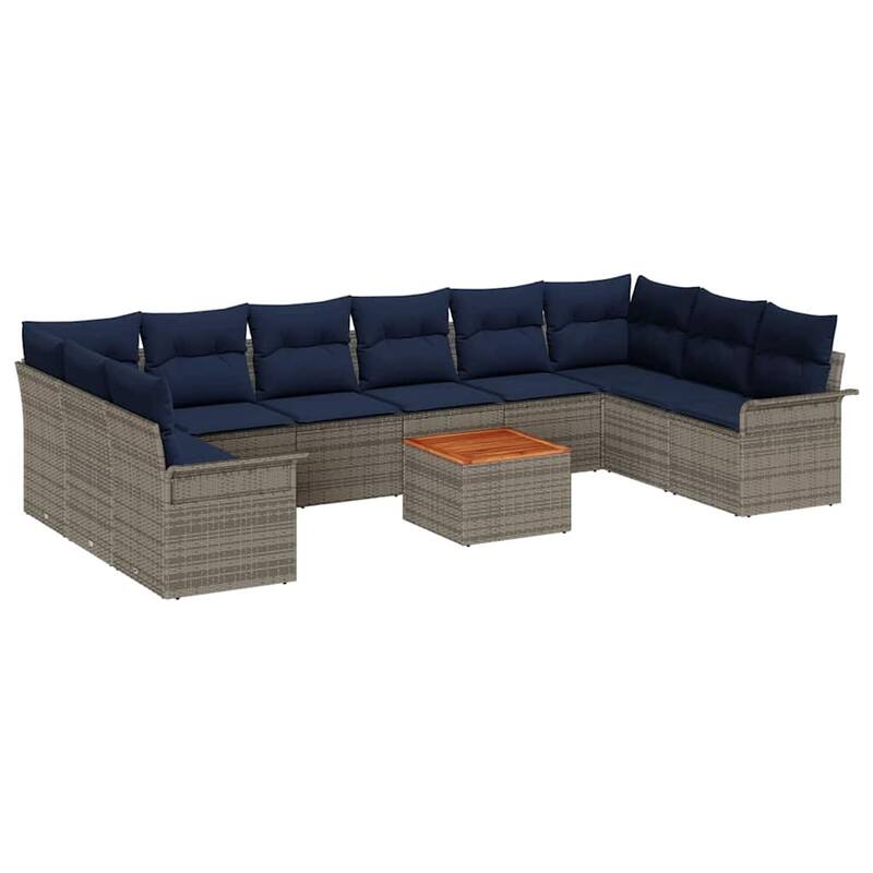 vidaXL 11 Piece Garden Sofa Set with Cushions - 135.4×73.8×27.2