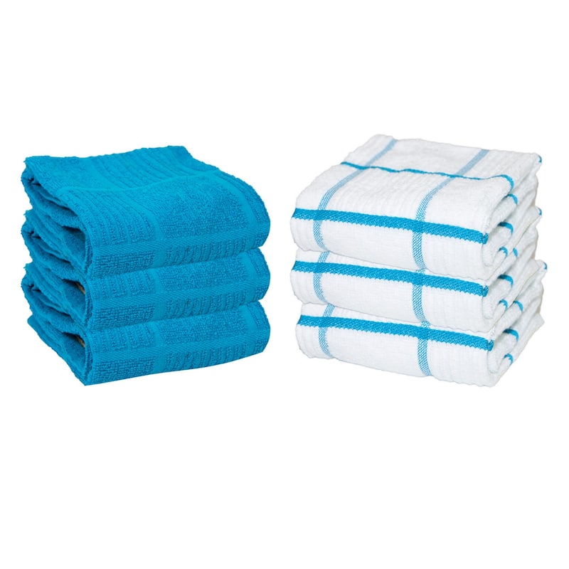 The Sloppy Chef Premier 6-Piece Windopane Kitchen Towels - 15x25