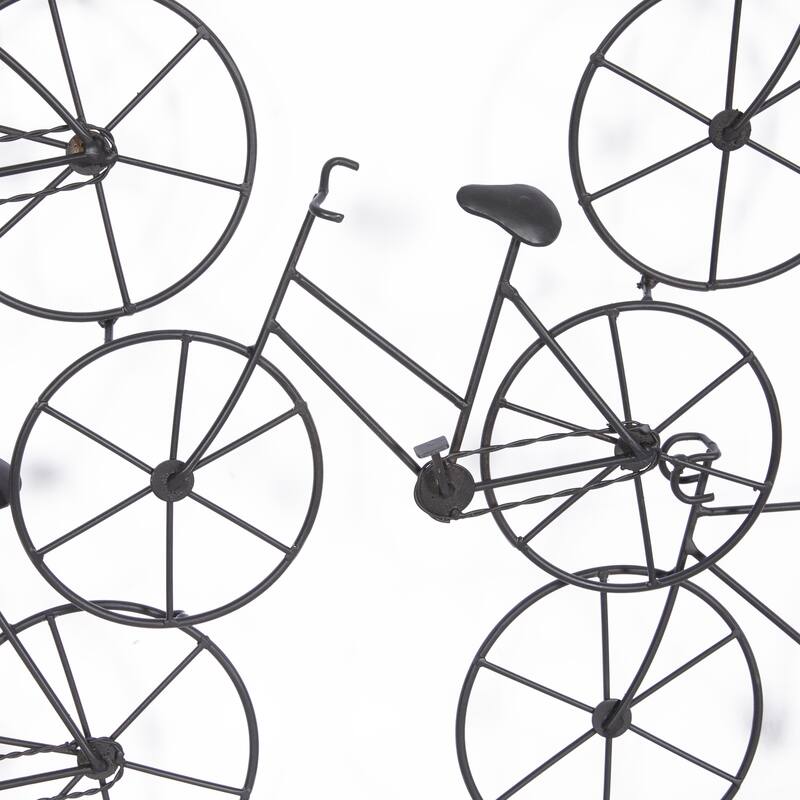 Metal Bike Stacked Home Wall Decor with Black Frame - Black - Roche River Decor