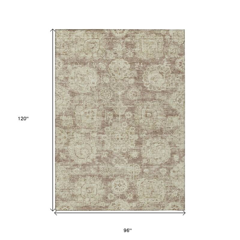 HomeRoots Floral Transitional Rectangle Outdoor Rug