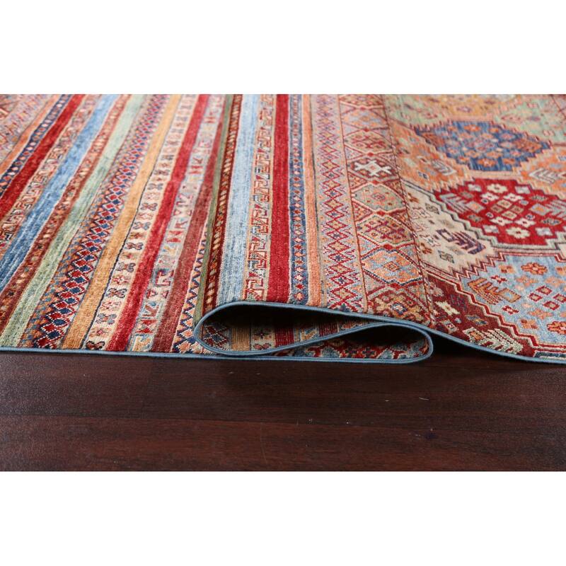 Vegetable Dye Super Kazak Oriental Wool Area Rug Hand-knotted Carpet - 6'7" x 9'8"