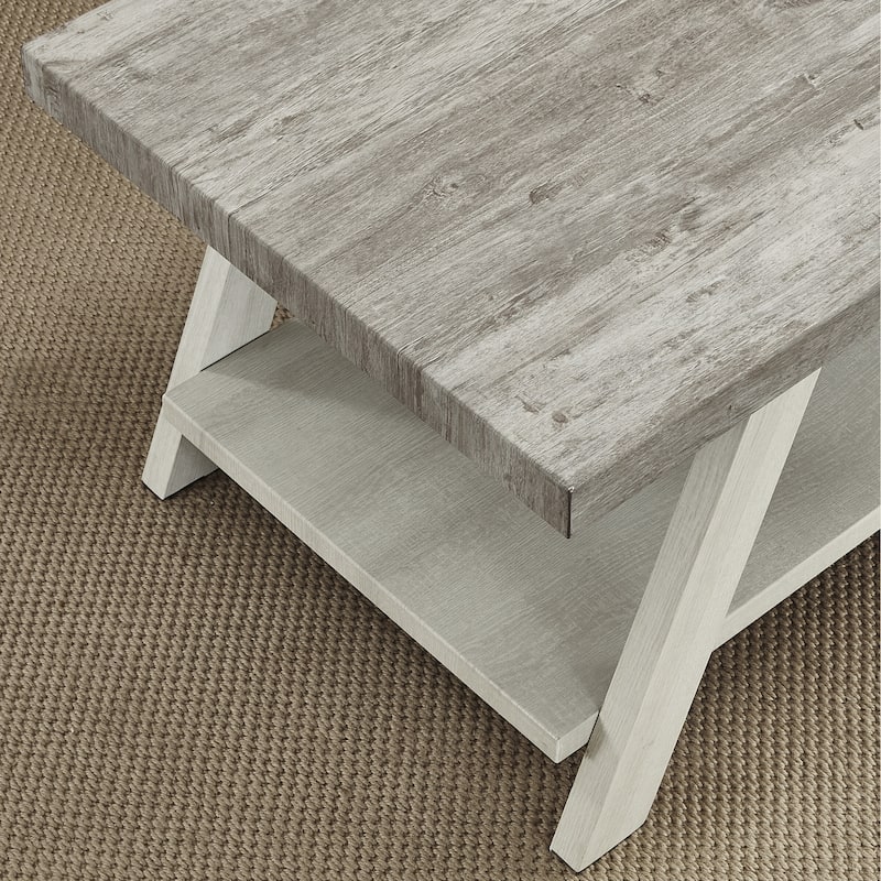 The Gray Barn Cedar Ridge Contemporary Replicated Wood Shelf End Table
