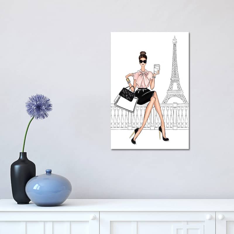 iCanvas "By The Eiffel Tower Brunette" by LaLana Arts Canvas Print