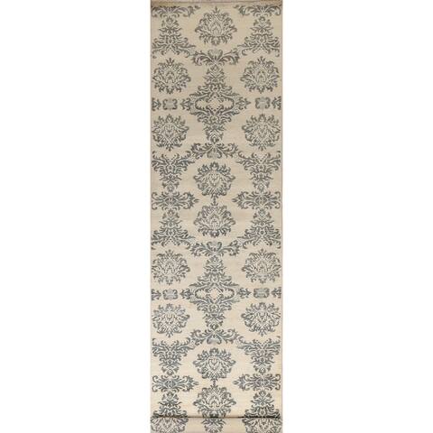 Floral Art & Craft Oriental Staircase Runner Rug Wool Handmade Carpet - 2'9" x 14'7"