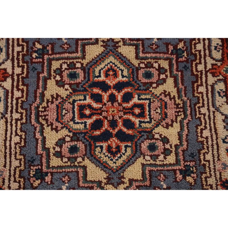 Blue Heriz Serapi Indian Runner Rug Handmade Wool Carpet - 2'7" x 9'11"