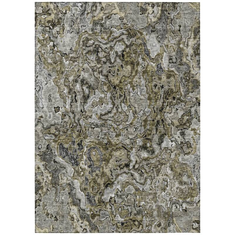 HomeRoots Abstract Transitional Rectangle Outdoor Rug