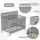 preview thumbnail 10 of 11, Certified Pine Solid Wood Baby Safe Crib Grey
