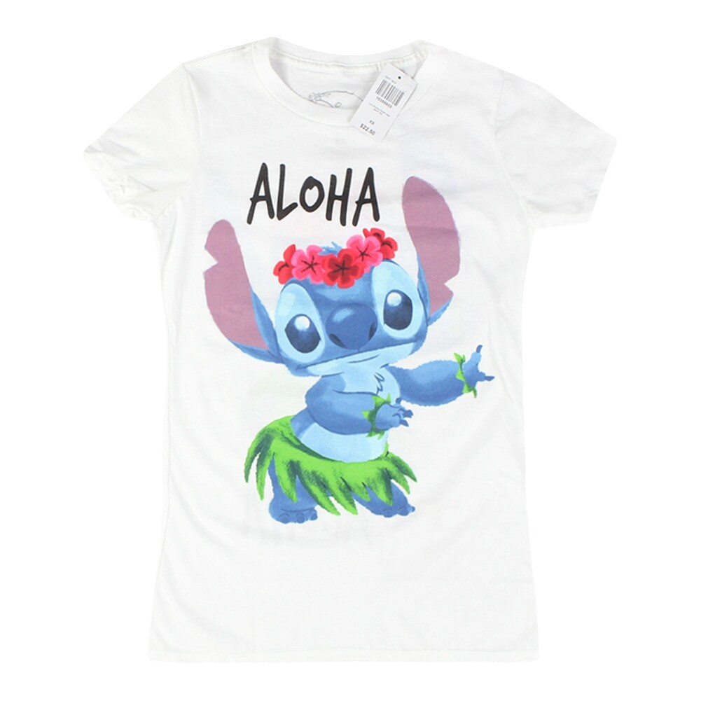 Shop Disney Lilo Stitch Aloha Women S White T Shirt Overstock