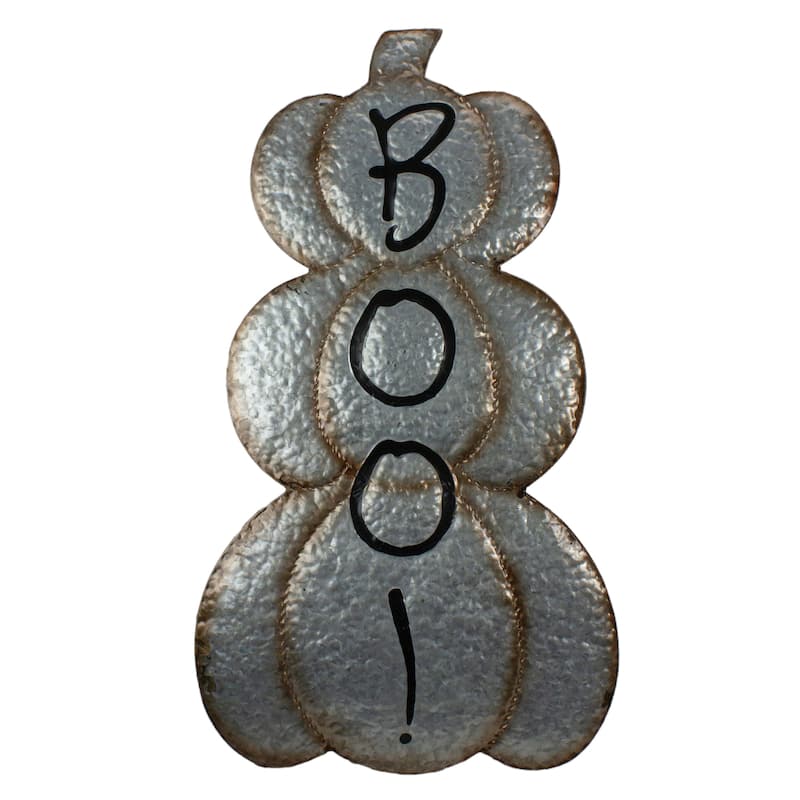 Boo! Metal Pumpkin Halloween Decoration - 28"