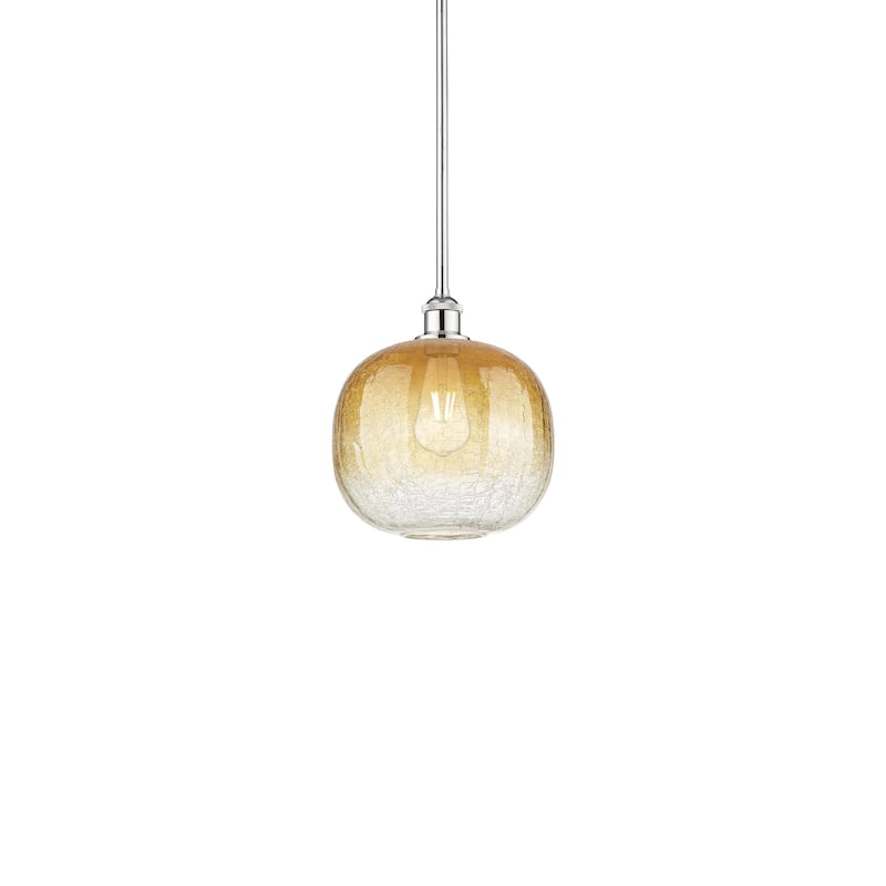 Innovations Lighting 616-1S-12-11 Brookhaven Sphere Pendant Brookhaven - Polished Chrome / Amber