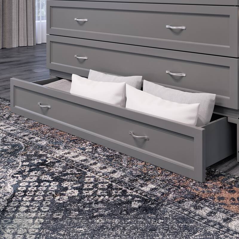 AFI Northfield Murphy Bed Chest with 6" Mattress, Storage Drawer & Built-In Charger