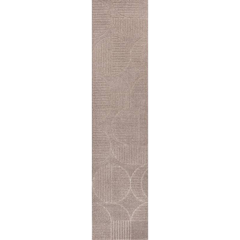 JONATHAN Y Dila Geometric Arch Scandi Striped Ivory/Cream Area Rug - 2 X 8 - Taupe/Beige
