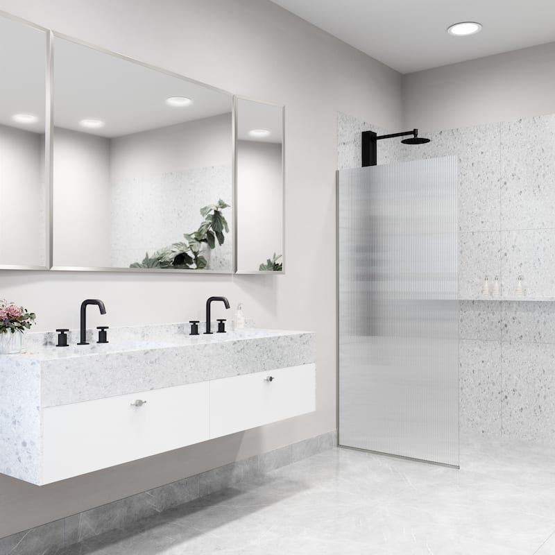 VIGO Zenith 34" W x 74" H Frameless Fixed Shower Screen