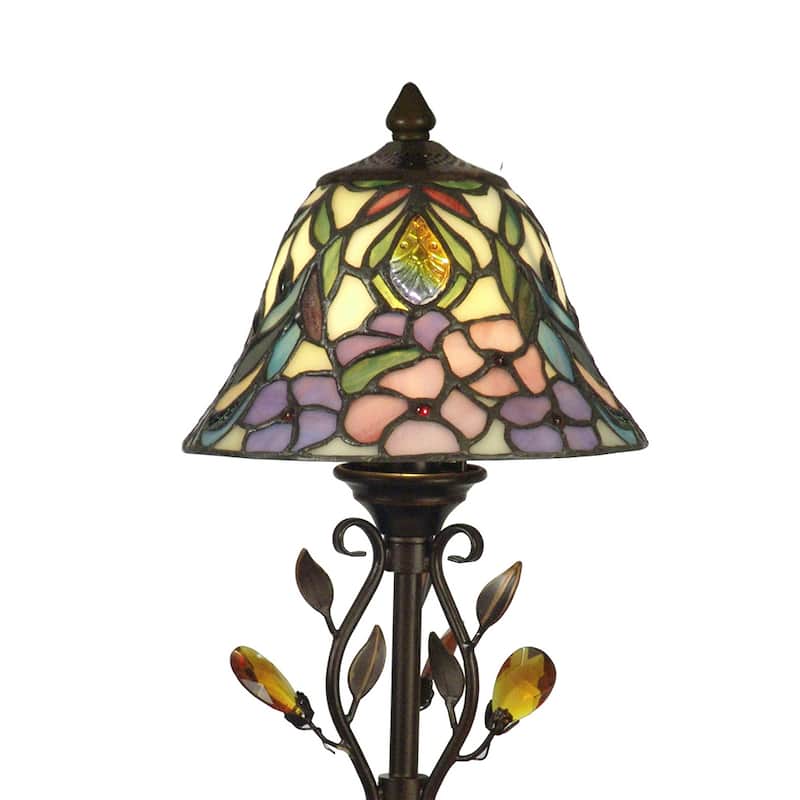Crystal Peony Tiffany Accent Table Lamp