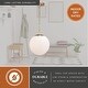 preview thumbnail 5 of 8, Linden 1L Gold Brass Mid-Century Modern Pendant Light White Globe Glass - 12-in W x 13.5-in H x 12-in D