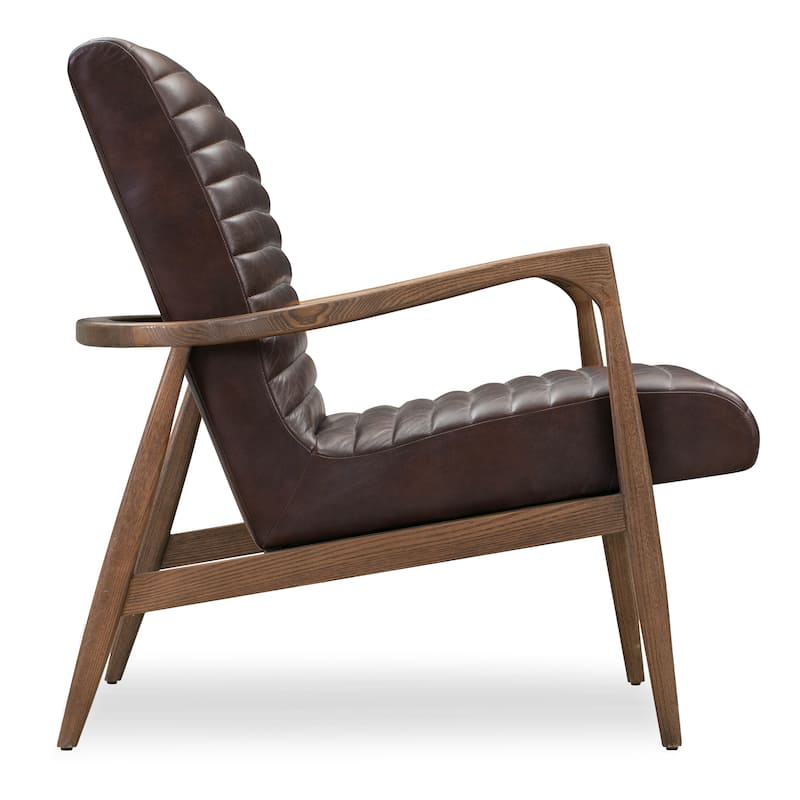 Poly & Bark Rowan Lounge Chair - Full Grain Genuine Italian Leather (Set of 2)
