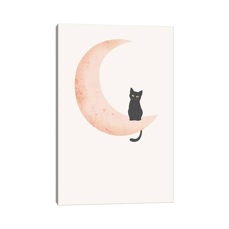 iCanvas "Cat On The Moon" by Nikki Canvas Print