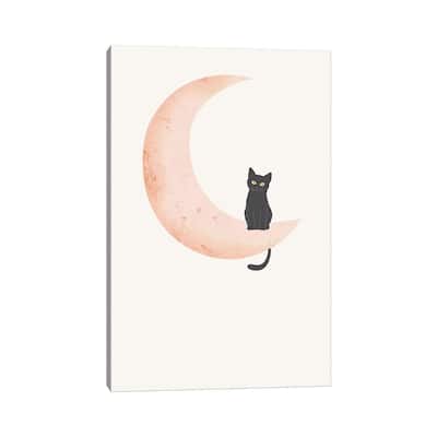 iCanvas "Cat On The Moon" by Nikki Canvas Print