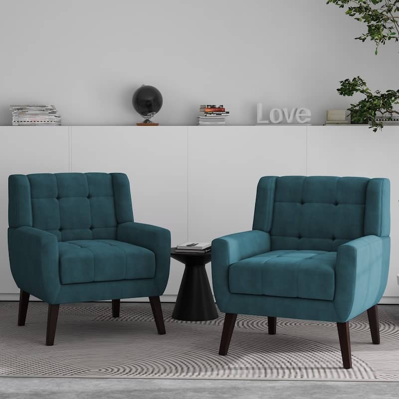 Tufted Arm Chair Upholstered Lounge Chair(Set of 2)