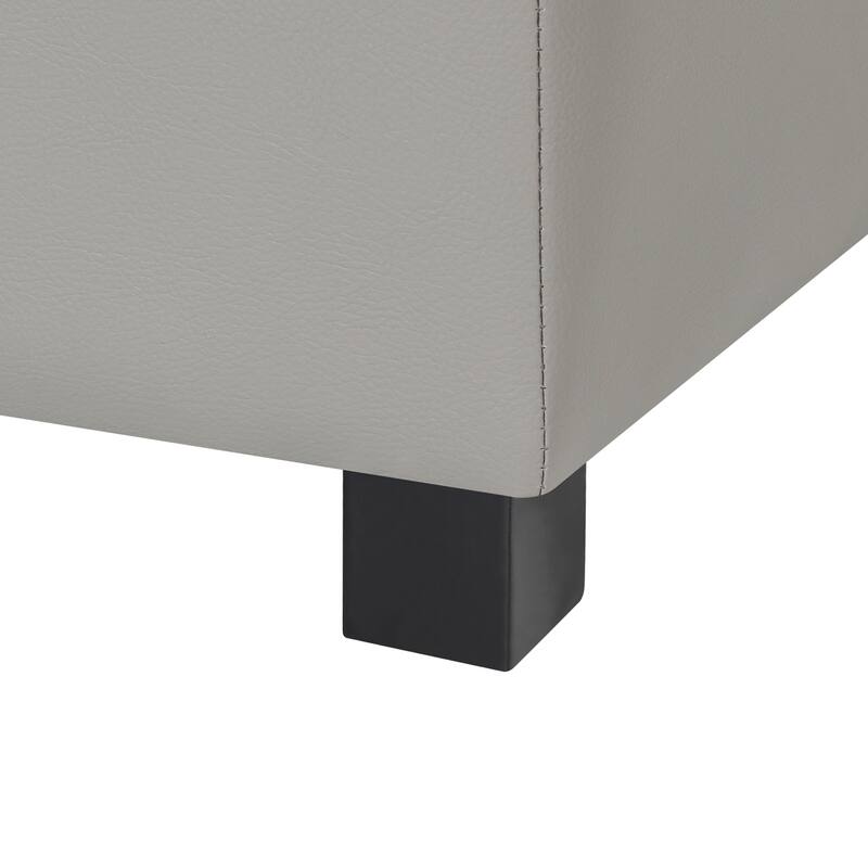 Adeco Square Tufted Storage Ottoman with Hidden Space