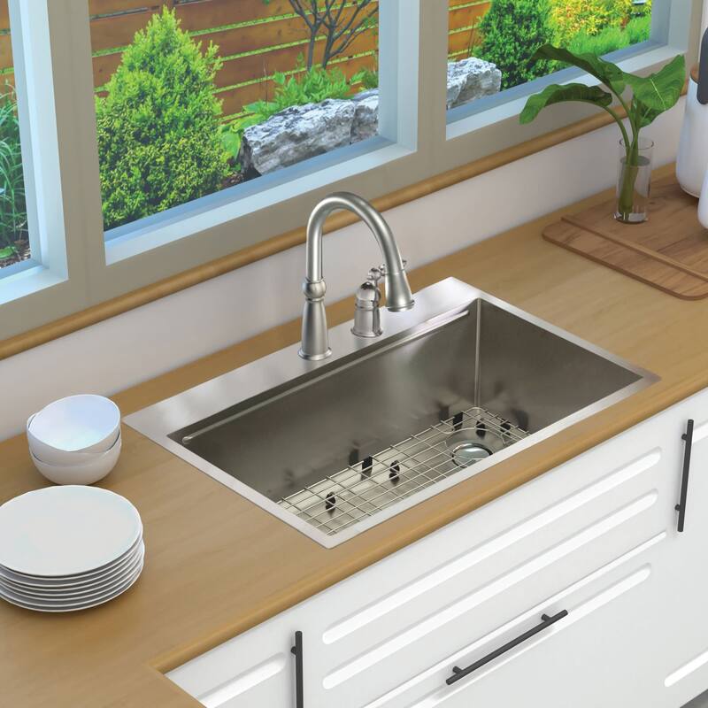 Transolid KWSST332210-MR2 33" Drop In Single Basin Stainless Steel