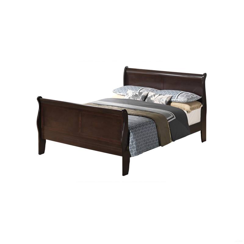 Queen Size Particle Board Traditional Platform Bed with Sturdy Support