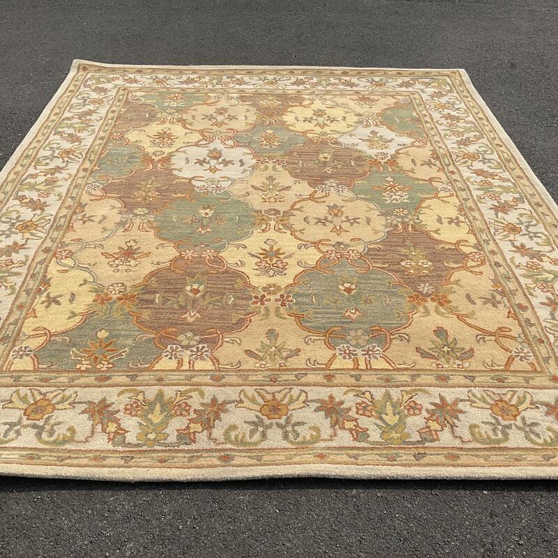 HERAT ORIENTAL Handmade Tabriz Wool Rug Collection - 7' x 9' - Ivory